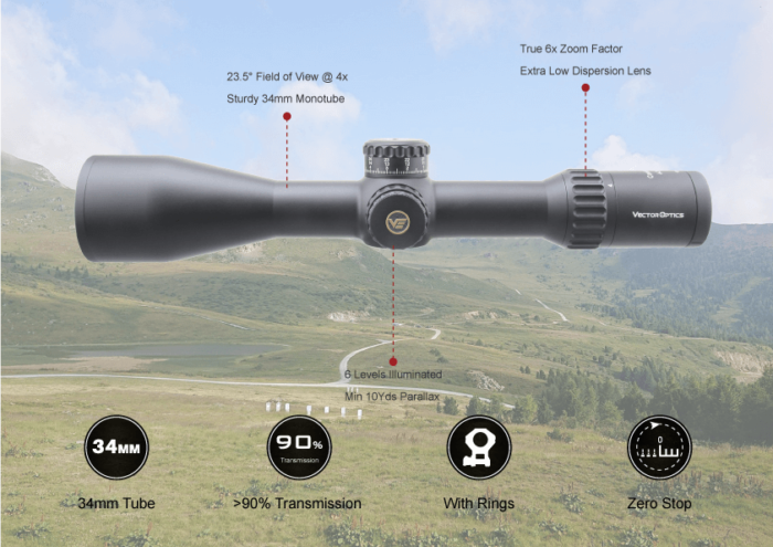 Vector Continental Tac FFP 4-24x56, MIL/MIL - Bilde 4