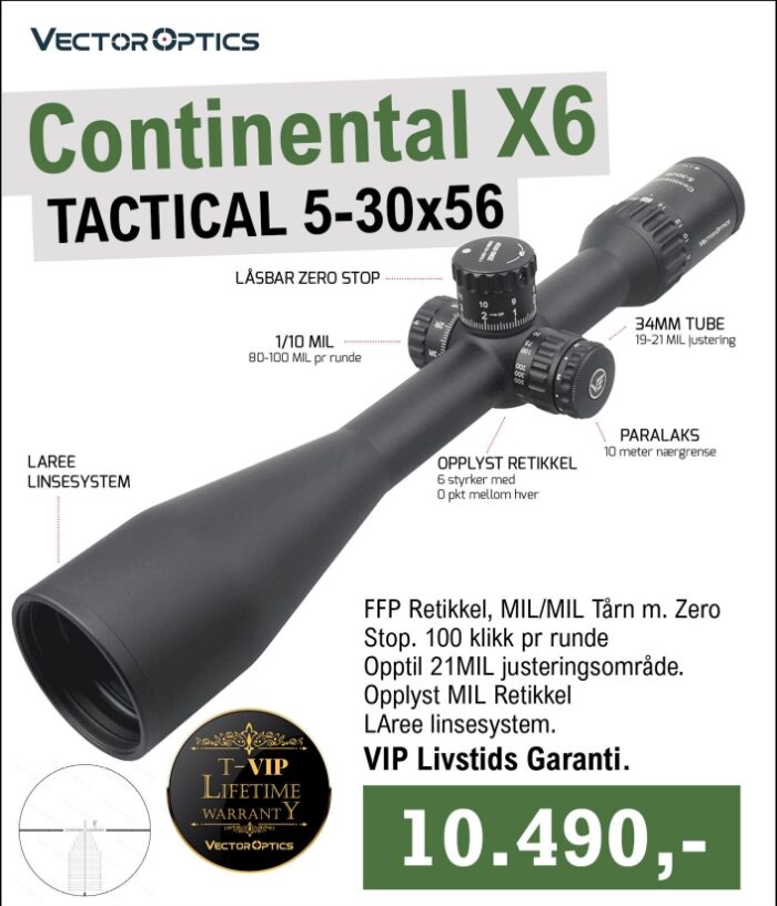 Vector Continental Tac FFP 5-30x56, MIL/MIL 34mm - Bilde 2